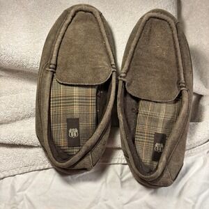 Men's Slippers Memory Foam Moccasin Casual House Shoes Slip-on Rt 66 12 Lt Brown